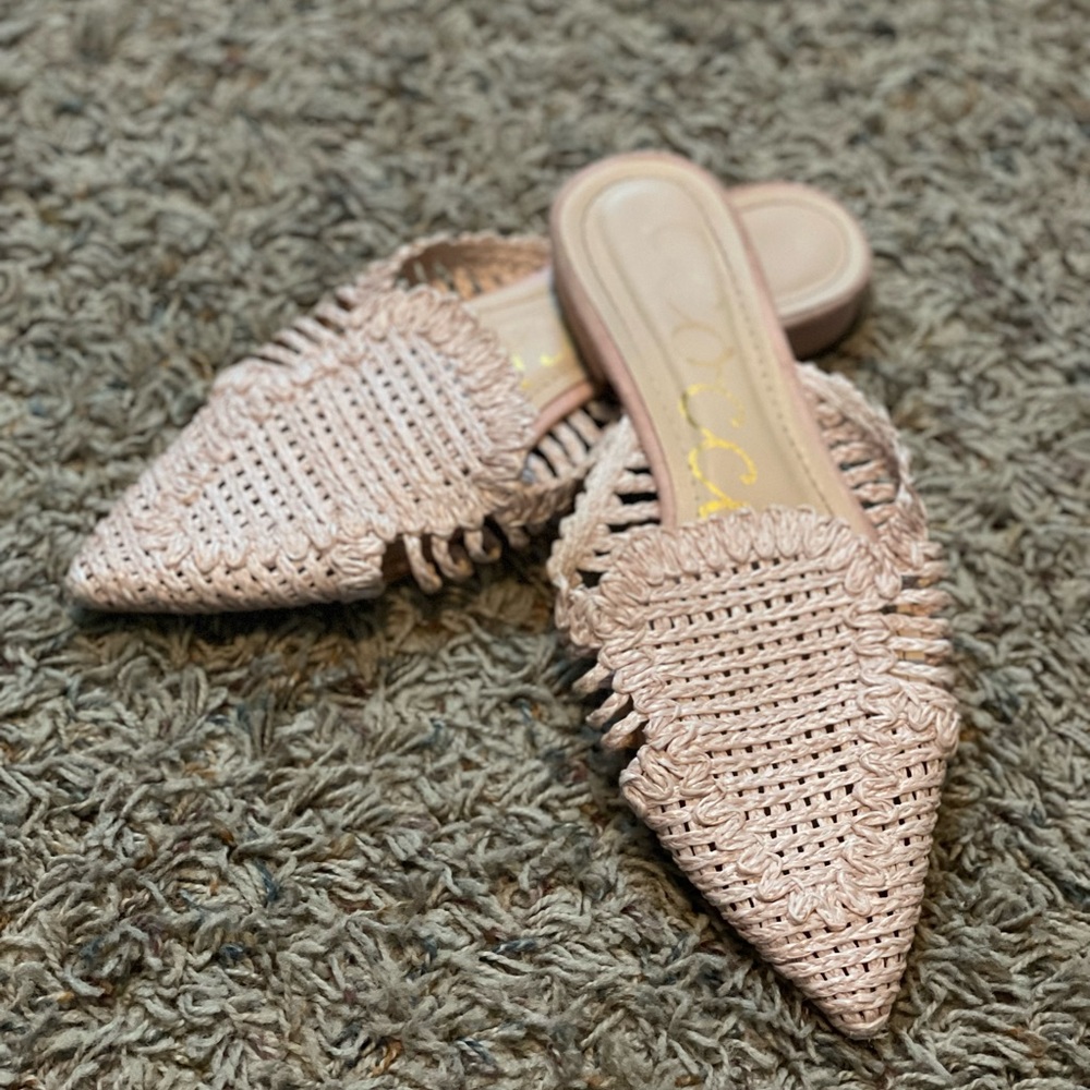 Light Pink Woven Flats Hardly Worn
